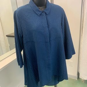 Jason line COMFY USA blue top. Never worn, with tags